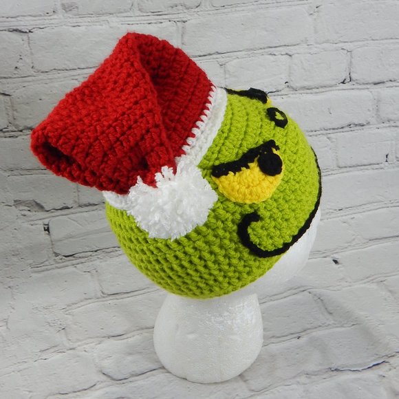 The Grinch Crocheted Handmade Beanie 3-4yo - Picture 3 of 6
